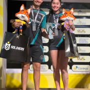 Pedro Martins e Luiza Damador, dupla da UFSM com sua medalha de prata