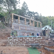 Construção do muro de contenção da sede da Federação Riograndense de Capoeira